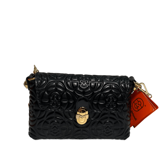 Дамска черна кожена чанта