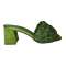 Дамски зелени чехли на ток