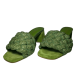 Дамски зелени чехли на ток